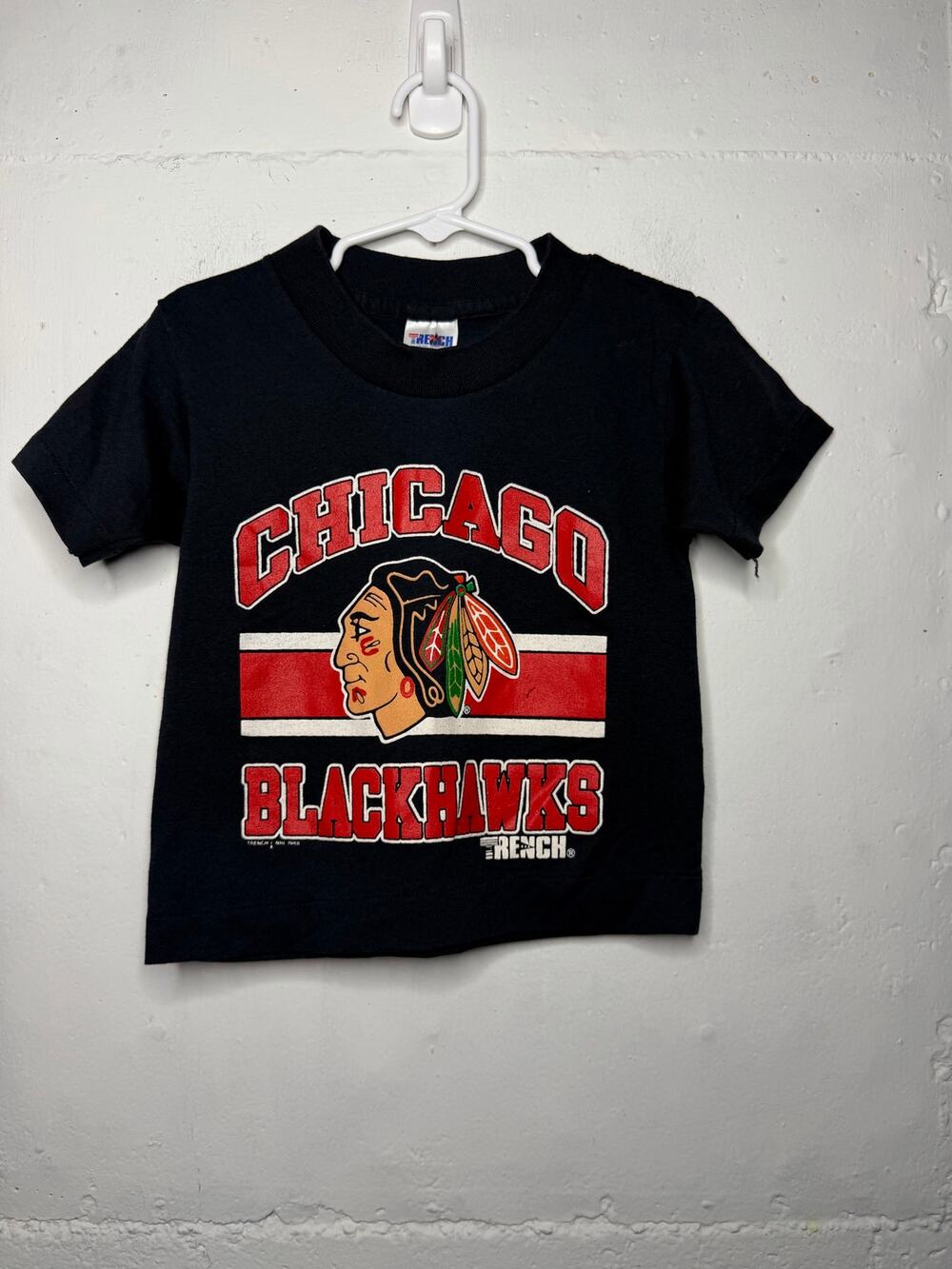 1988 Vintage Chicago Black Hawks 2T/4T Shirt Black NHL Hockey
